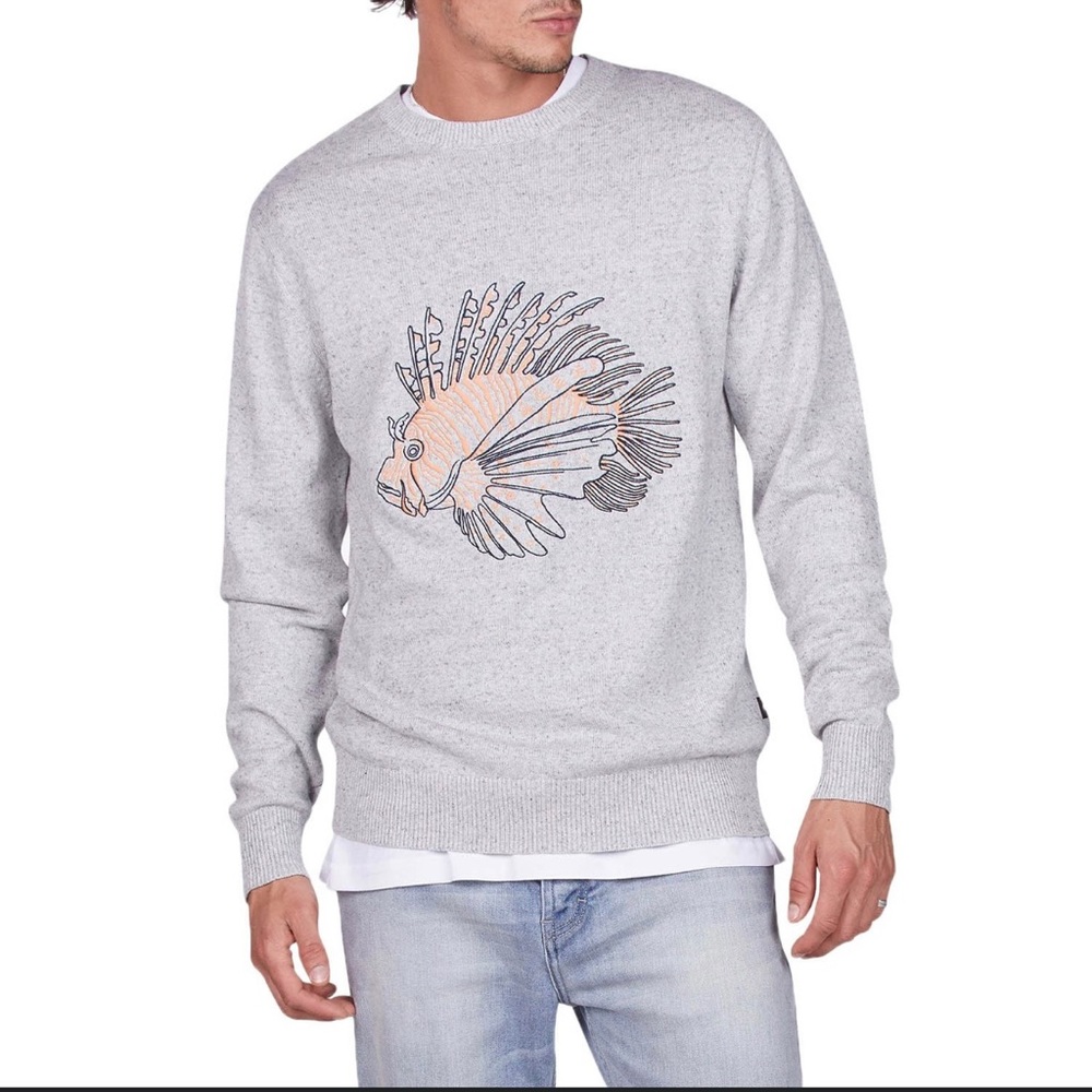 Barney Cools Lion Fish Knit Sweatshirt Size S